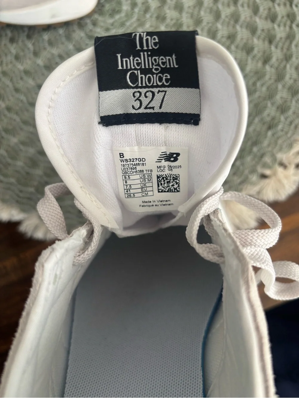 New Balance White & Beige 327 Sneakers - Picture 4 of 8